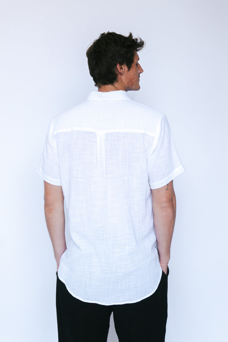 Josh Black Circle Blank Surf Wear Shirt Pipeline White