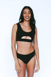 Underboob Top Lee Black Circle Mel 