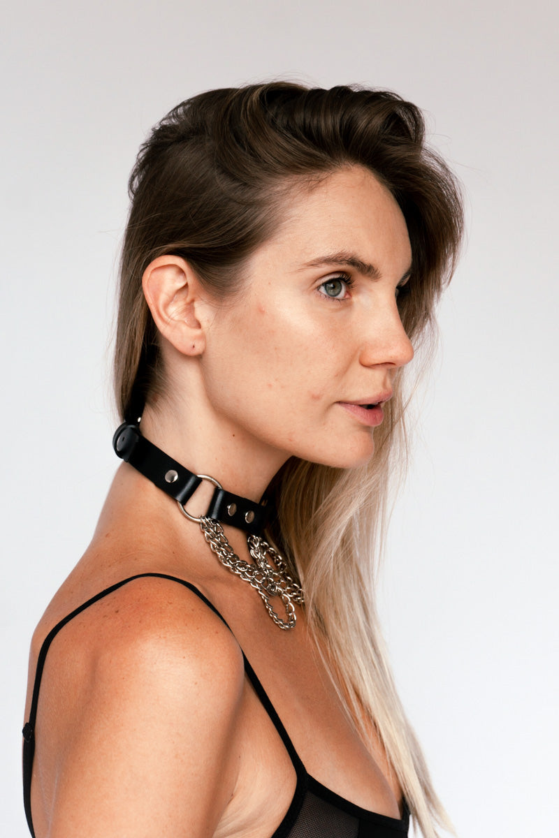 Choker Chained Black Matte Karolina K Black Circle