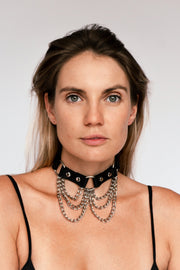 Choker Chained Black Matte Karolina K Black Circle