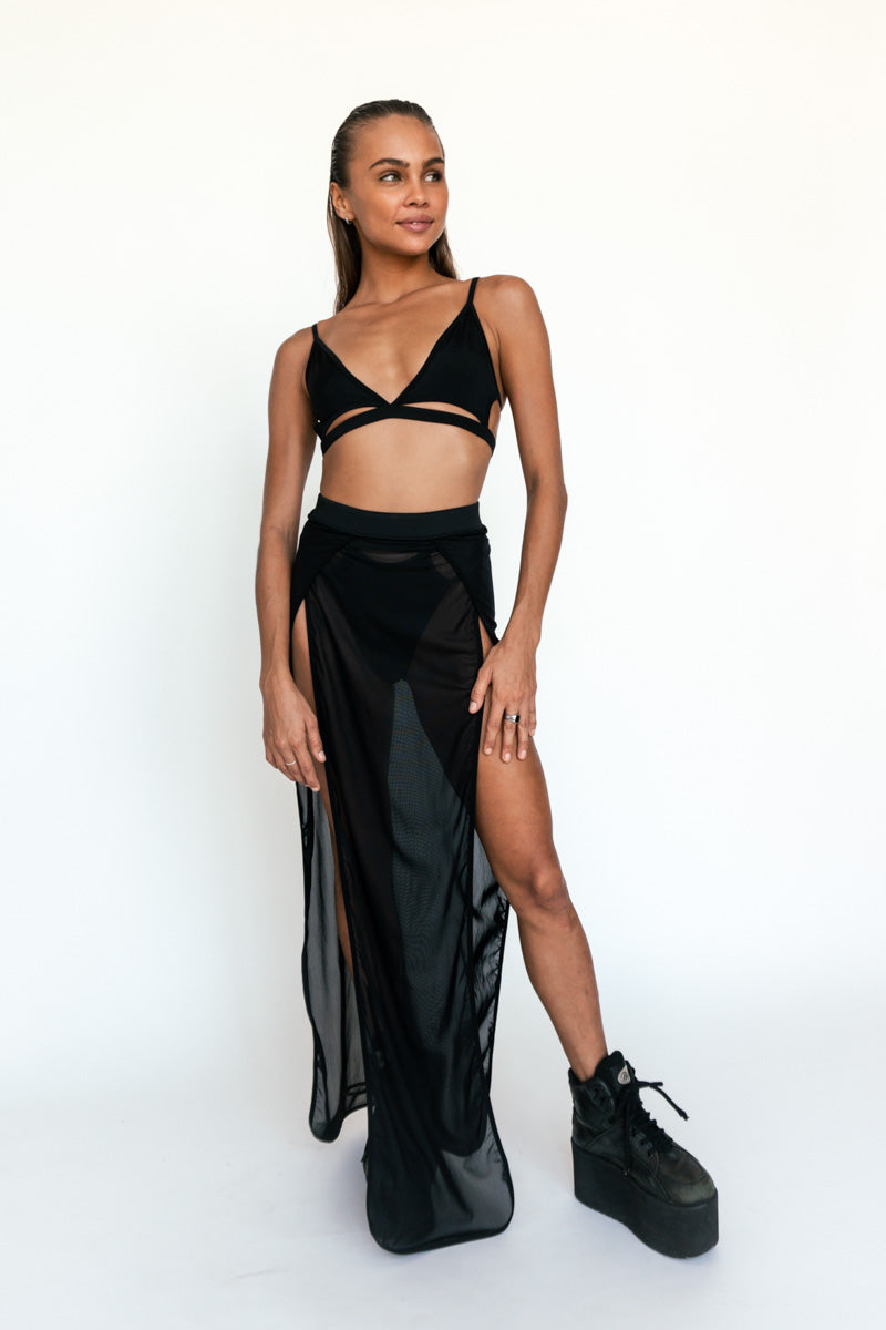 Mesh Skirt Faye Alice Deren Black Circle