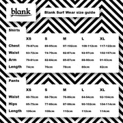 Blank Surf Wear Size Chart