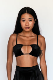 Velvet Cut Out Top Lynn Alexandra K Black Circle