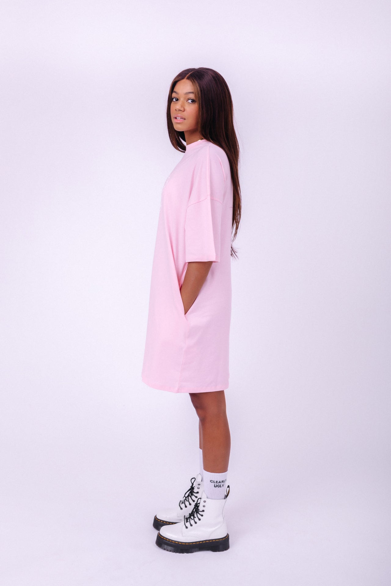 Black Circle Clearly Ugly Forever and always pastel love t-shirt dress maureen 